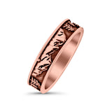 Scenery Ring Oxidized Band Solid 925 Sterling Silver Thumb Ring (5mm)