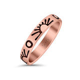 Sun Ring Oxidized Band Solid 925 Sterling Silver Thumb Ring (3.5mm)