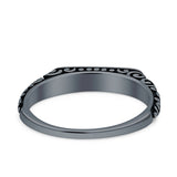Signet Oxidized Trendy Band Solid 925 Sterling Silver Thumb Ring (3mm)