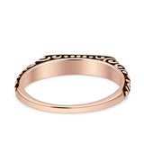 Signet Oxidized Trendy Band Solid 925 Sterling Silver Thumb Ring (3mm)