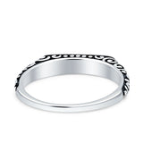 Signet Oxidized Trendy Band Solid 925 Sterling Silver Thumb Ring (3mm)