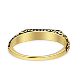 Signet Oxidized Trendy Band Solid 925 Sterling Silver Thumb Ring (3mm)