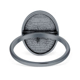 Oval Octopus Starfish Oxidized Ring 925 Sterling Silver