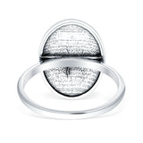 Oval Octopus Starfish Oxidized Ring 925 Sterling Silver