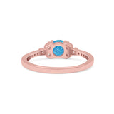 Petite Dainty Thumb Ring Round Lab Created Statement Fashion Ring Solid 925 Sterling Silver