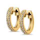 Half Eternity Hoop Earrings Round Simulated CZ 925 Sterling Silver (14mm)