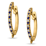 Half Eternity Hoop Earrings Round Simulated CZ 925 Sterling Silver (14mm)