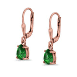 Teardrop Bridal Dangling Leverback Earrings Pear CZ 925 Sterling Silver