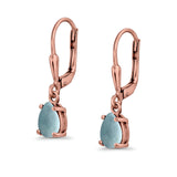 Teardrop Bridal Dangling Leverback Earrings Pear CZ 925 Sterling Silver