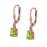 Teardrop Bridal Dangling Leverback Earrings Pear CZ 925 Sterling Silver