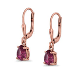 Teardrop Bridal Dangling Leverback Earrings Pear CZ 925 Sterling Silver