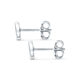 Tiny Crescent Moon New Design Stud Earrings 925 Sterling Silver