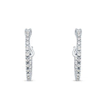 Huggie Hoop Earrings Round Cubic Zirconia 925 Sterling Silver