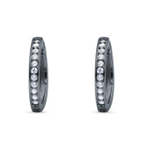 Minimalist Huggie Hoop Earrings CZ 925 Sterling Silver