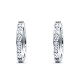Minimalist Huggie Hoop Earrings CZ 925 Sterling Silver