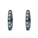 Minimalist Huggie Hoop Earrings CZ 925 Sterling Silver