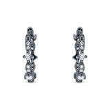 Huggie Hoop Earrings Cubic Zirconia 925 Sterling Silver