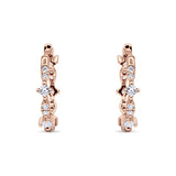 Huggie Hoop Earrings Cubic Zirconia 925 Sterling Silver