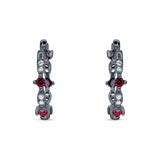 Huggie Hoop Earrings Cubic Zirconia 925 Sterling Silver
