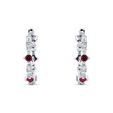 Huggie Hoop Earrings Cubic Zirconia 925 Sterling Silver