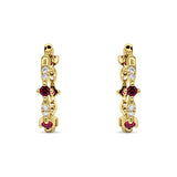 Huggie Hoop Earrings Cubic Zirconia 925 Sterling Silver