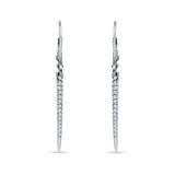 Drop Dangle Leverback Earrings Cubic Zirconia 925 Sterling Silver