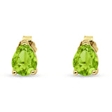 Art Deco Pear Shape Solitaire Push Back Stud Earring 7mmX5mm Excellent Simulated Cubic Zirconia Solid 925 Sterling Silver