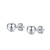 Ball Stud Earrings Round 925 Sterling Silver (2mm-18mm)