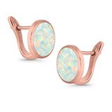 Stud Earrings Lab Created Opal 925 Sterling Silver (14mm)