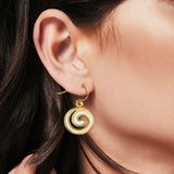Drop Dangle Swirl Spiral Earrings Created Opal 925 Sterling Silver (21mm)