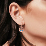 Tree Drop Dangle Earrings Lab Created Opal 925 Sterling Silver (10mm)