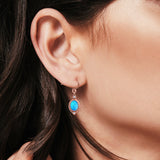 Drop Dangle Earrings Lab Created Opal 925 Sterling Silver (16mm)
