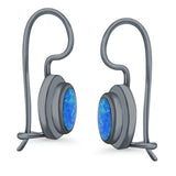 Dangling Leverback Earrings Created Opal 925 Sterling Silver (11mm)