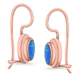 Dangling Leverback Earrings Created Opal 925 Sterling Silver (11mm)