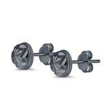 Half Ball Design Stud Earrings 925 Sterling Silver (7mm)