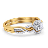 14K Gold 0.25ct Round 6mm G SI Diamond Engagement Solitaire Bridal Set Wedding Ring