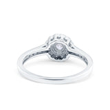 Art Deco Engagement Wedding Ring Band Round Pave Simulated Cubic Zirconia 925 Sterling Silver (6mm)