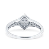 Wedding Engagement Ring Band Round Pave Simulated Cubic Zirconia 925 Sterling Silver (9mm)