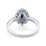 Art Deco Marquise Wedding Ring Simulated Cubic Zirconia 925 Sterling Silver