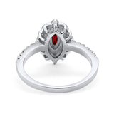 Art Deco Marquise Wedding Ring Simulated Cubic Zirconia 925 Sterling Silver
