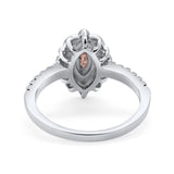 Art Deco Marquise Wedding Ring Simulated Cubic Zirconia 925 Sterling Silver