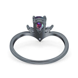 Art Deco Marquise Engagement Ring, Simulated CZ, 925 Silver