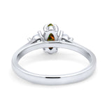 Three Stone Wedding Ring Simulated Cubic Zirconia 925 Sterling Silver