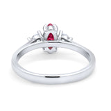 Three Stone Wedding Ring Simulated Cubic Zirconia 925 Sterling Silver