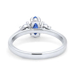 Three Stone Wedding Ring Simulated Cubic Zirconia 925 Sterling Silver