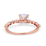 Art Deco Solitaire Wedding Ring Simulated Cubic Zirconia 925 Sterling Silver
