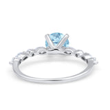 Art Deco Solitaire Wedding Ring Simulated Cubic Zirconia 925 Sterling Silver
