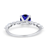 Art Deco Solitaire Wedding Ring Simulated Cubic Zirconia 925 Sterling Silver