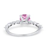 Art Deco Solitaire Wedding Ring Simulated Cubic Zirconia 925 Sterling Silver