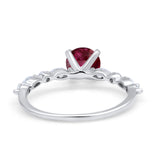 Art Deco Solitaire Wedding Ring Simulated Cubic Zirconia 925 Sterling Silver